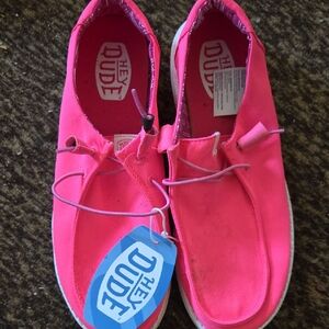 Hey Dude Neon Pink Loafers